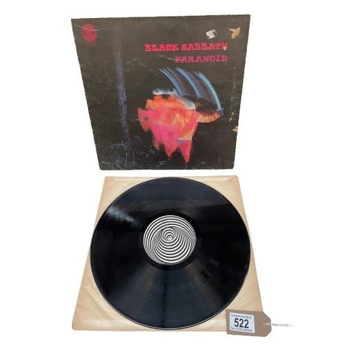 522 - Black Sabbath, Paranoid. 1st Press. Vinyl has marks & Background crackle (May improve with a clean) ... 