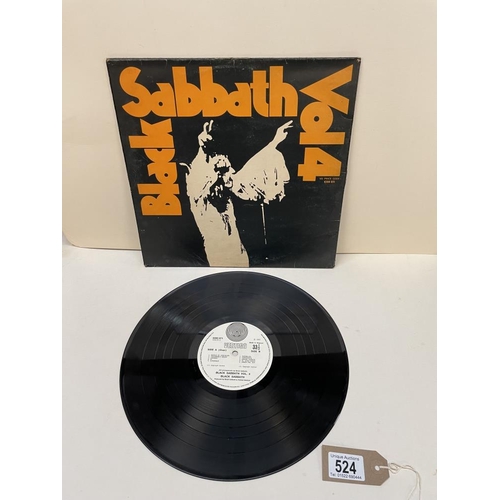 524 - Black Sabbath, Vol 4 1st Press, Vinyl has marks & crackle  but plays. May improve with clean.