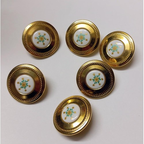 308 - A set of six 20th century dress buttons.