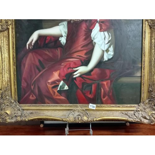 1706 - An early gilt framed portrait on canvas signed Vules Cassatt? (see image), COLLECT ONLY.