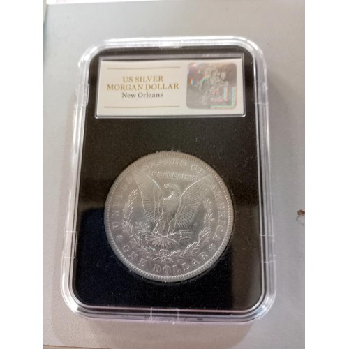 1105 - The Complete Morgan Dollar Mint Mark Collection in silver.  In a wooden case.