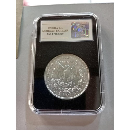 1105 - The Complete Morgan Dollar Mint Mark Collection in silver.  In a wooden case.