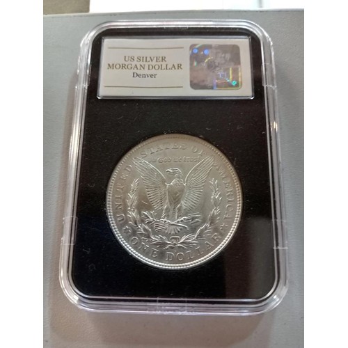 1105 - The Complete Morgan Dollar Mint Mark Collection in silver.  In a wooden case.