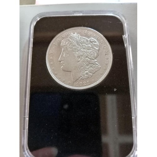 1105 - The Complete Morgan Dollar Mint Mark Collection in silver.  In a wooden case.