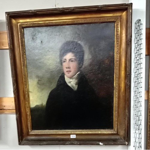 1630 - An early Victorian oil on canvas portrait of John George Calthrop, 1760-1806, Gosberton, COLLECT ONL... 