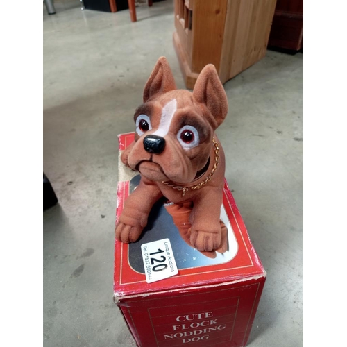 120 - A vintage boxed nodding dog