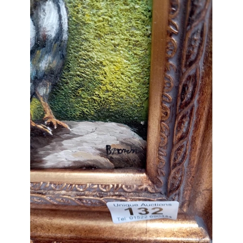 132 - A gilt framed study of a chicken