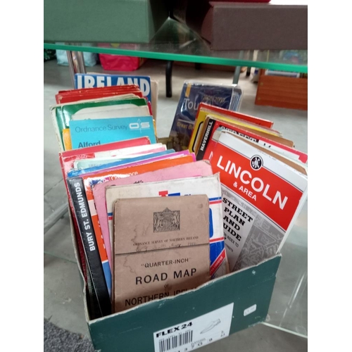 199 - A box of vintage road maps