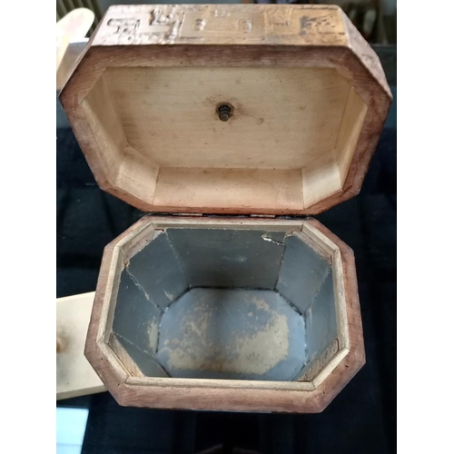 201 - A 19 / 20th century poker work tea caddy