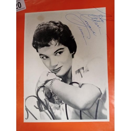 220 - A signed photograph of Rosamund John & Connie Francis 1958 programme