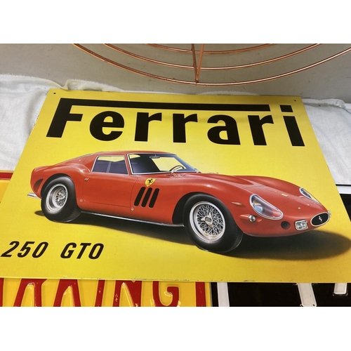 33 - 3 Motoring signs, 2 pressed, 1 printed.