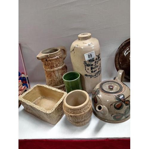 89 - A quantity of pottery items