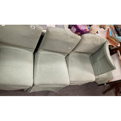 294 - 4 x mint green reupholstered vintage chairs COLLECT ONLY.