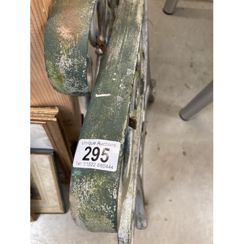 295 - A pair of heavy cast bench ends (no slats) COLLECT ONLY.