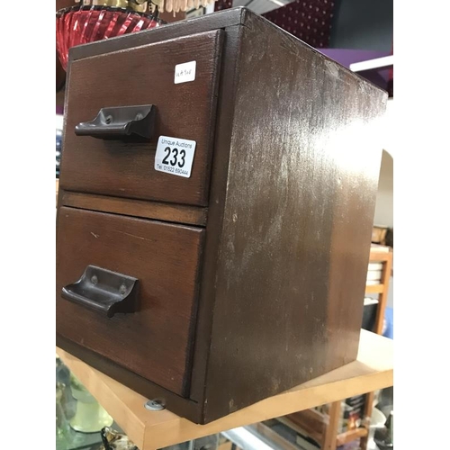 233 - A vintage office index files 2 draw unit