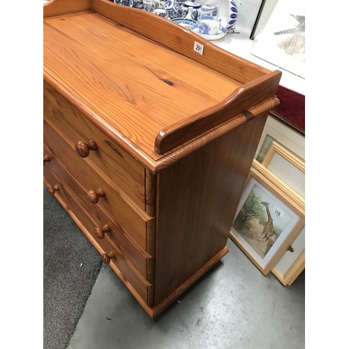 291 - A pine 4 drawer chest COLLECT ONLY