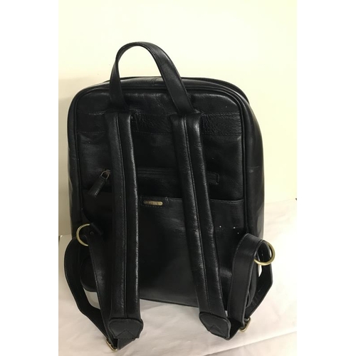 2021 - Black satchel backpack by Hidesign. Triple segment interior cotton lined 32x38x15cm