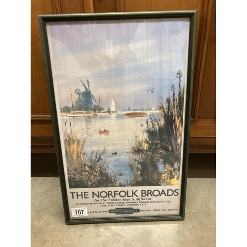 707 - A framed British Railways poster 'The Norfolk Broads', COLLECT ONLY.