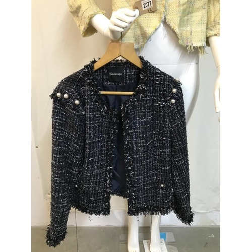 2077 - Two Woven boucle jackets. River Island size 12 and Kaleidoscope size 14