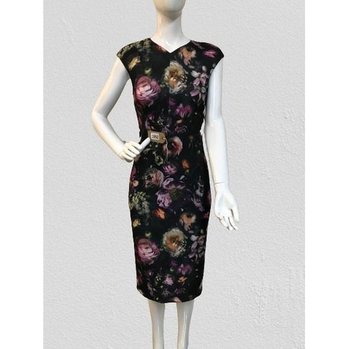 2092 - Ted baker London pencil dress floral print, size 2 ,uk 10