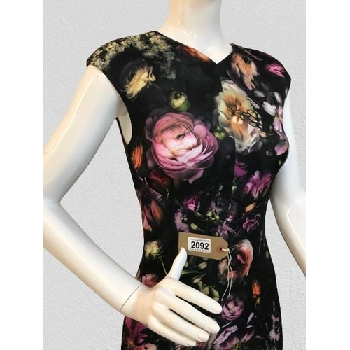 2092 - Ted baker London pencil dress floral print, size 2 ,uk 10