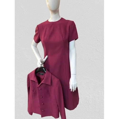 2102 - Peggy French twin set outfit, A/F including dark pink Peggy French pencil dress