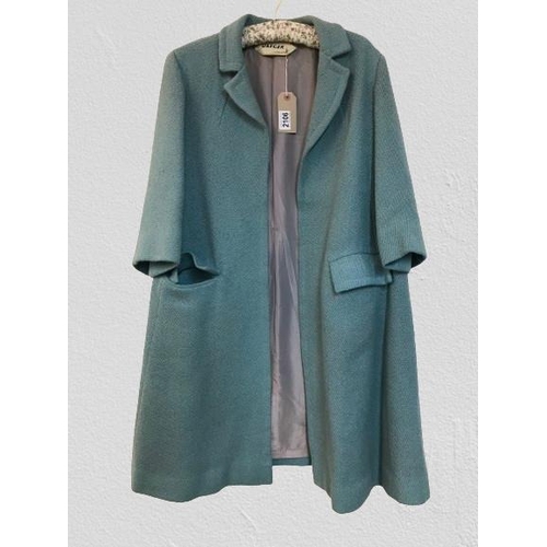 2106 - Jaeger London- vintage teal coat with functional pockets