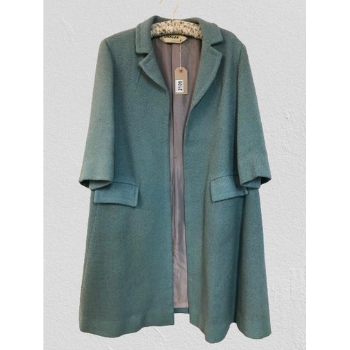 2106 - Jaeger London- vintage teal coat with functional pockets