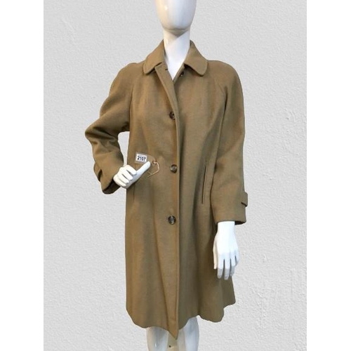 2107 - Carnal long length coat Harrods 100% camel hair made In England