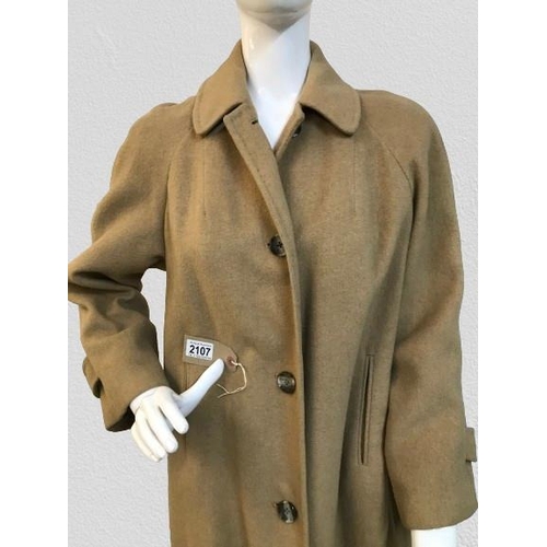 2107 - Carnal long length coat Harrods 100% camel hair made In England