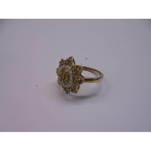 10 - A yellow gold champagne ring, size N, 4 grams.