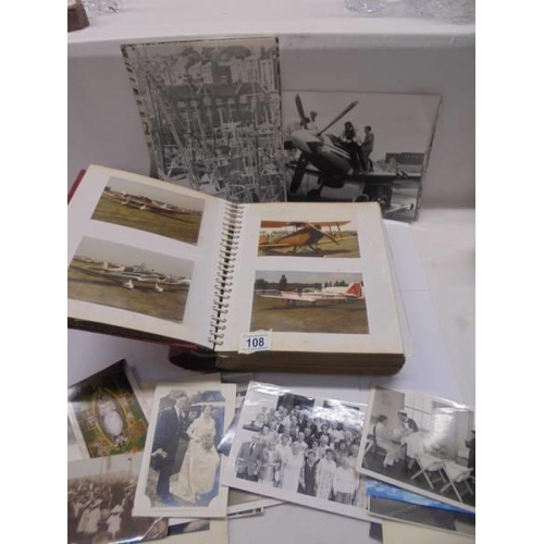 108 - An album of approximately 140 aircraft photographs and a quantity of loose photographs.