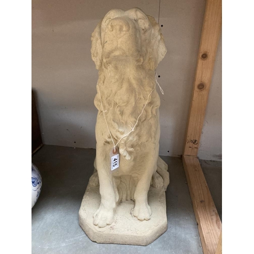 415 - A Golden Retriever garden ornament. Height 58cm