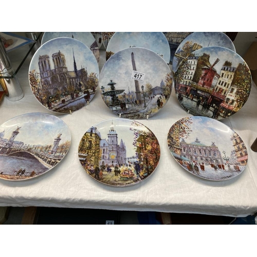 417 - 12 Limoges plates depicting French scenes