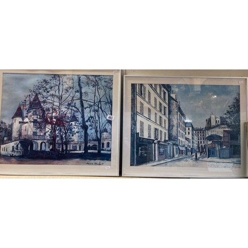 493 - A good pair of framed and glazed continental scenes