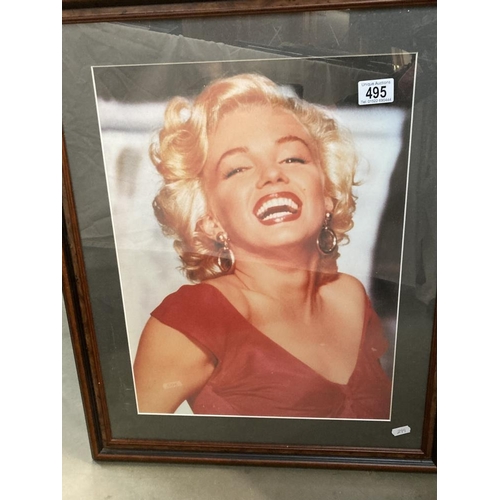 495 - A framed and glazed picture of Marilyn Monroe