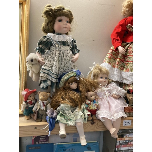 525 - A collection of mid 20th century dolls