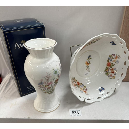 533 - An Aynsley bowl & A boxed Aynsley vase