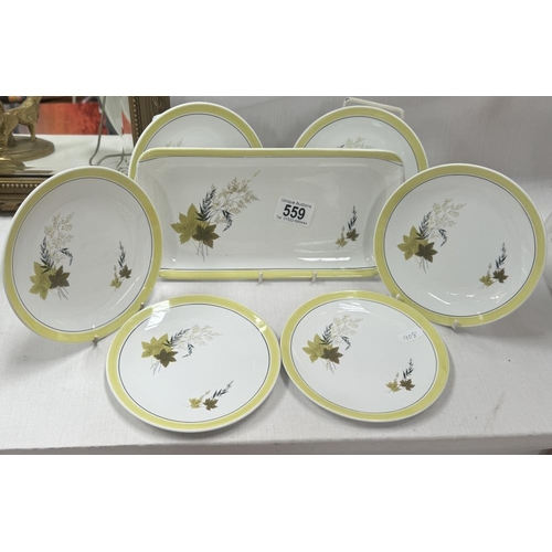 559 - A vintage sandwich set by Burleigh Ware