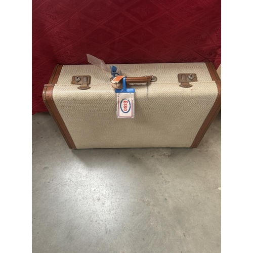 576 - A vintage antler travel case & one other