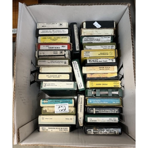 480 - A box of 8 track cartridges including The Beatles, Elton John, Fiona Ross etc