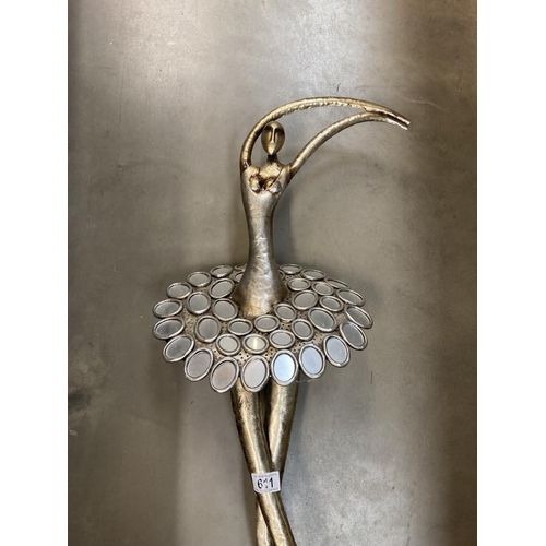 611 - A tall metal ballerina figure