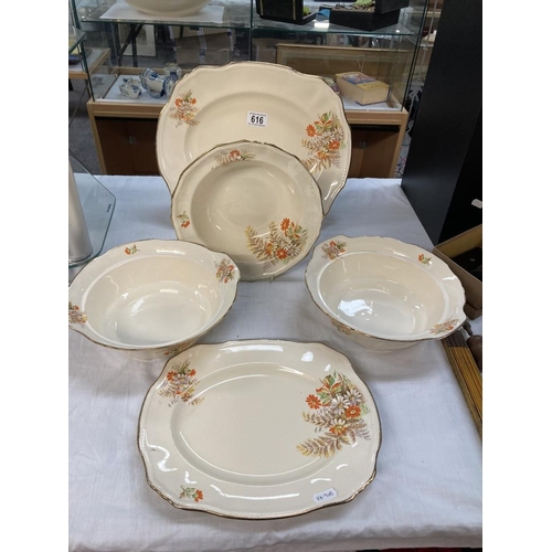 616 - An Alfred Meakin dinner ware including bowls & meat plates