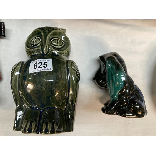 625 - A Darmok pottery owl & dog money boxes