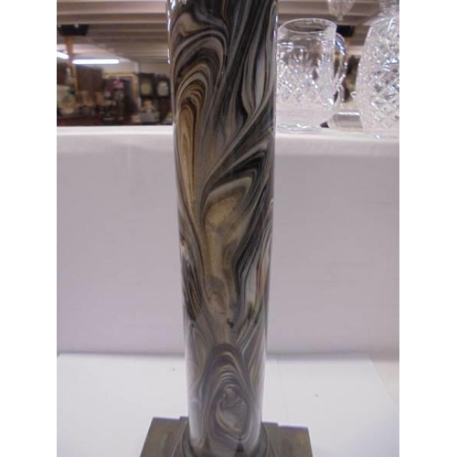 241 - An impressive Victorian Corinthian column oil lamp base with marblesque column, Hinks/Messenger font... 