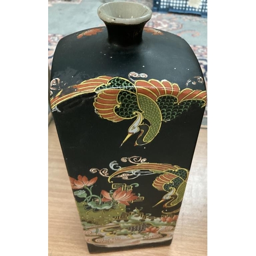 655 - A 19th / 20th Century square vase with oriental decoration by TF&S Ltd England