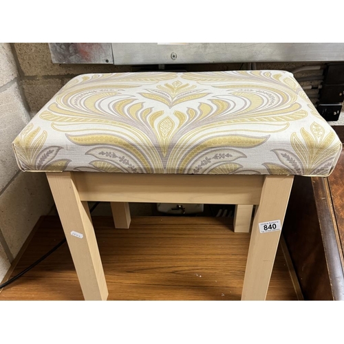 840 - A Floral pattern upholstered bedroom stool