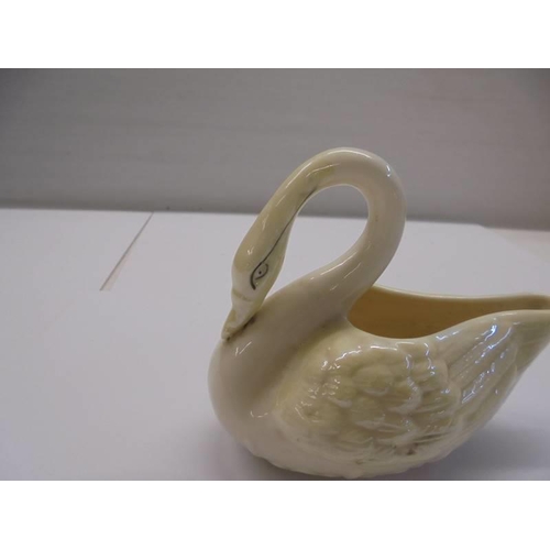 287 - A vintage Belleek swan creamer - 6th mark, 1965 - 1980.