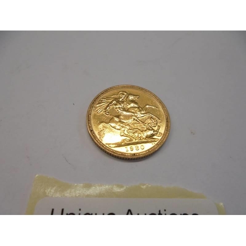 48 - A 1980 Queen Elizabeth II full gold sovereign.