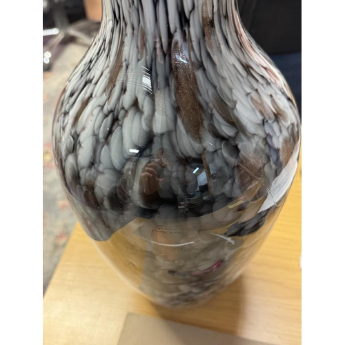 435 - A large art glass vase (hand made)